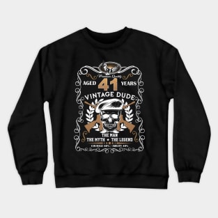 Skull Aged 41 Years Vintage 41 Dude Crewneck Sweatshirt